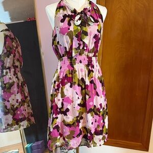 Merona Pink and Green floral Dress